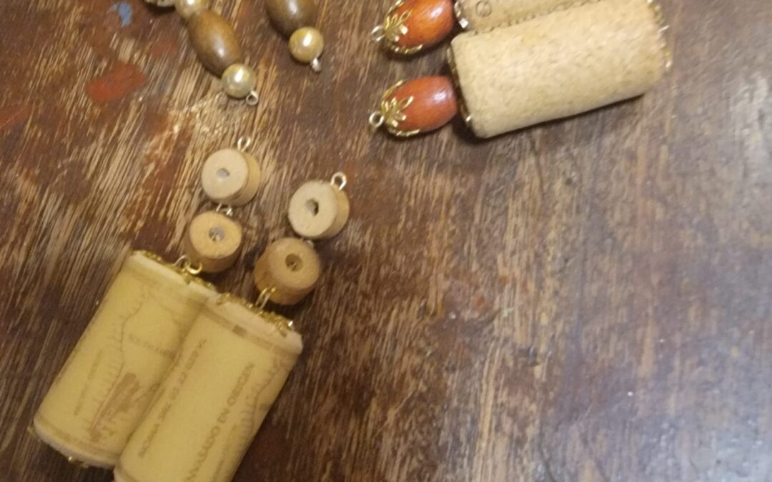 Wine corks earrings