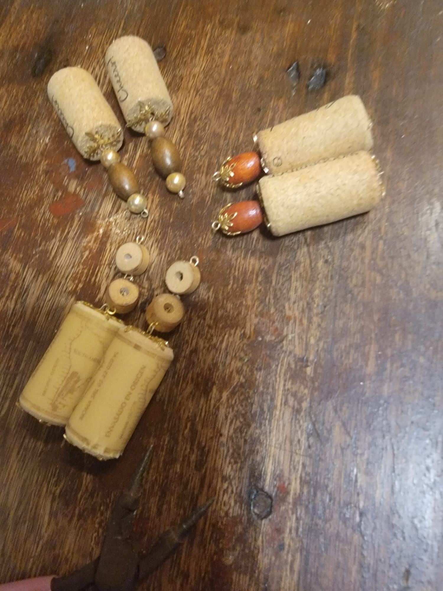 Wine corks earrings